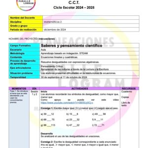 Planeación didáctica Matemáticas 2do grado Diciembre 2024