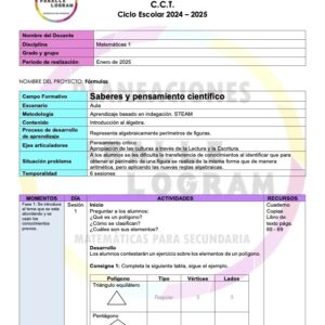 Planeación didáctica Matemáticas 1er grado Enero 2025