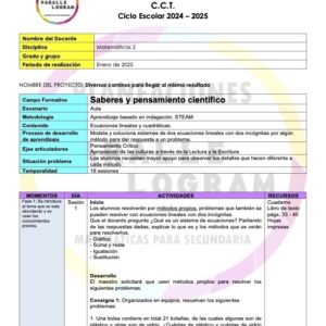 Planeación didáctica Matemáticas 2do grado Enero 2025