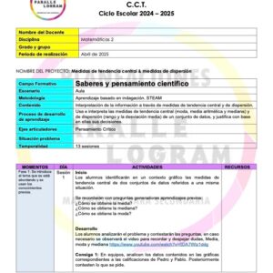 Planeación didáctica Matemáticas 2do grado Abril 2025