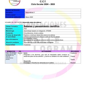Planeación didáctica Matemáticas 3er grado Marzo 2025