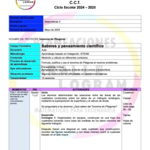 Planeación didáctica Matemáticas 3er grado Mayo 2025